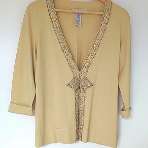 Nine West Embellished Cuffed Sleeve Cardigan